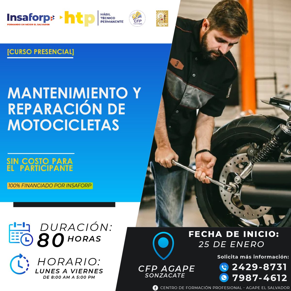 agapeCFP's tweet photo. #SONZACATE 🆕
Próximos cursos por iniciar en @agapecfp sede #Sonzacate 🇸🇻
Para inscripciones o más información pueden contactarnos al teléfono:
☎️ 2429-8731 || WhastApp 📲 7987-4612
#AgapeCFP #sedeSonzacate #TodosSomosAgape https://t.co/801CMf8GIG