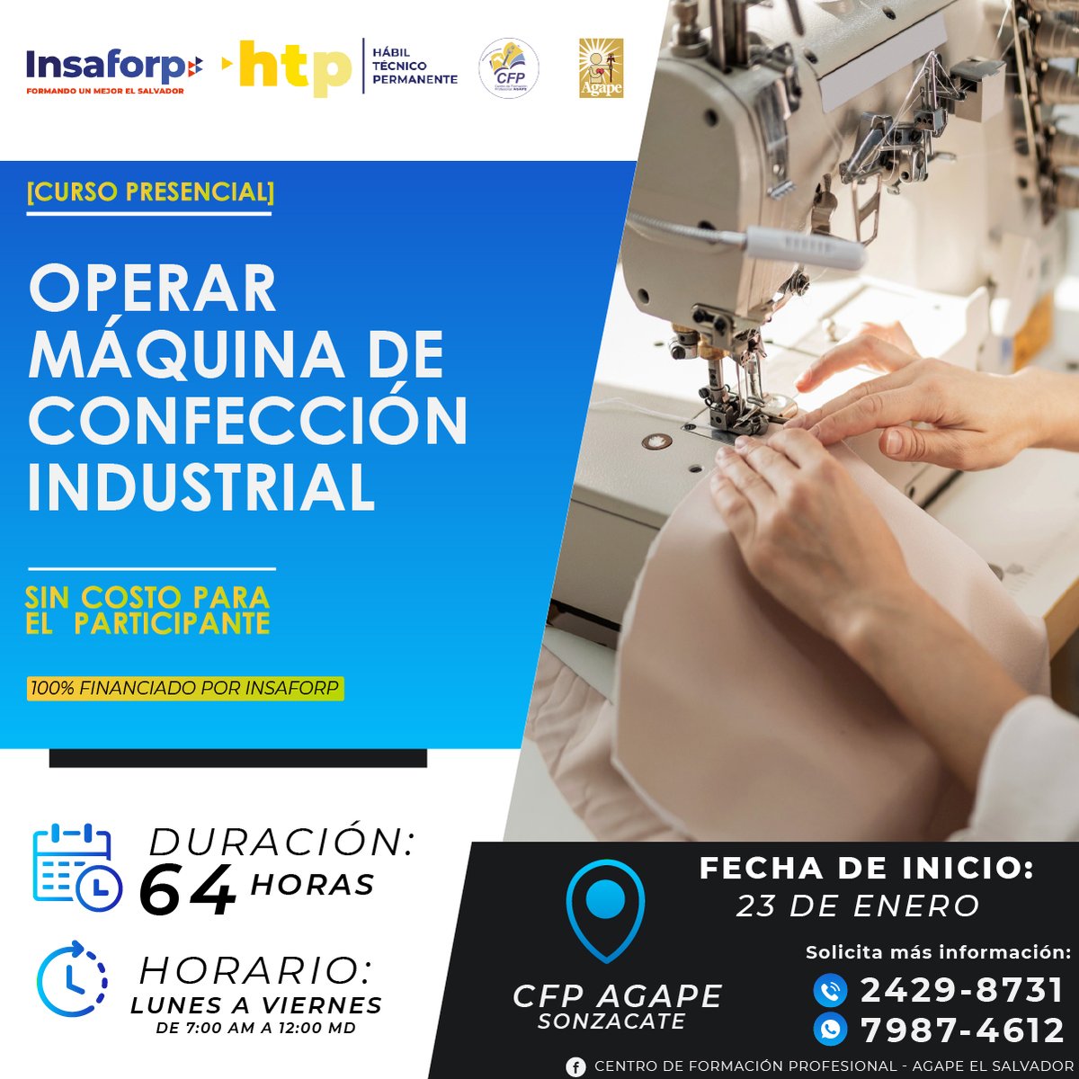 agapeCFP's tweet photo. #SONZACATE 🆕
Próximos cursos por iniciar en @agapecfp sede #Sonzacate 🇸🇻
Para inscripciones o más información pueden contactarnos al teléfono:
☎️ 2429-8731 || WhastApp 📲 7987-4612
#AgapeCFP #sedeSonzacate #TodosSomosAgape https://t.co/801CMf8GIG