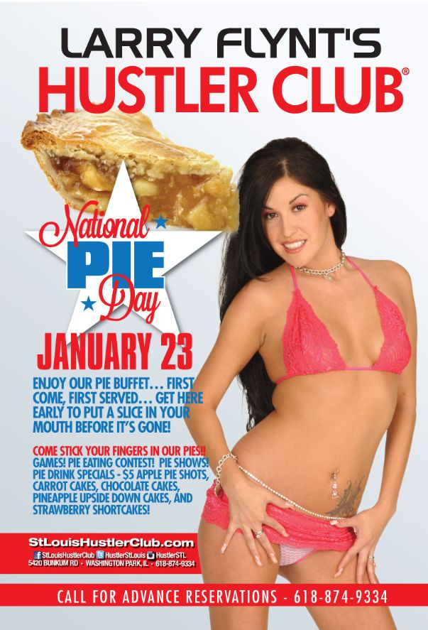 Stripclubexperi's tweet photo. It's #NationalPieDay tomorrow (Mon 23rd Jan) & @HustlerStLouis is celebrating with pies, pies, & more pies, including a #PieEatingContest. Maybe there'll be a #CreamPie or 2!
USA #StripClub events like this are listed on our website: https://t.co/0SteNKYVD4
#StripClubExperience https://t.co/pgONPK6Ebx