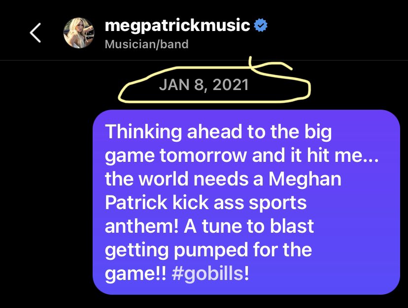 markbujold's tweet photo. @MegPatrickMusic @BuffaloBills I’ve been waiting for this tune for 2 years!!🏈🏈😎🤘🏻 https://t.co/qL2d66I9pb