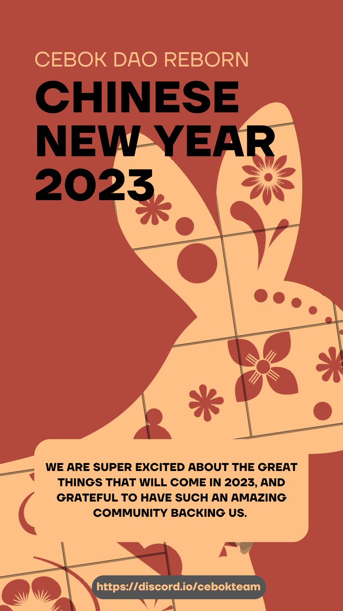 CebokReborn's tweet photo. May this Year brings health, wealth and happiness to all!

#LunarNewYear2023 https://t.co/qO2ay2IqPQ