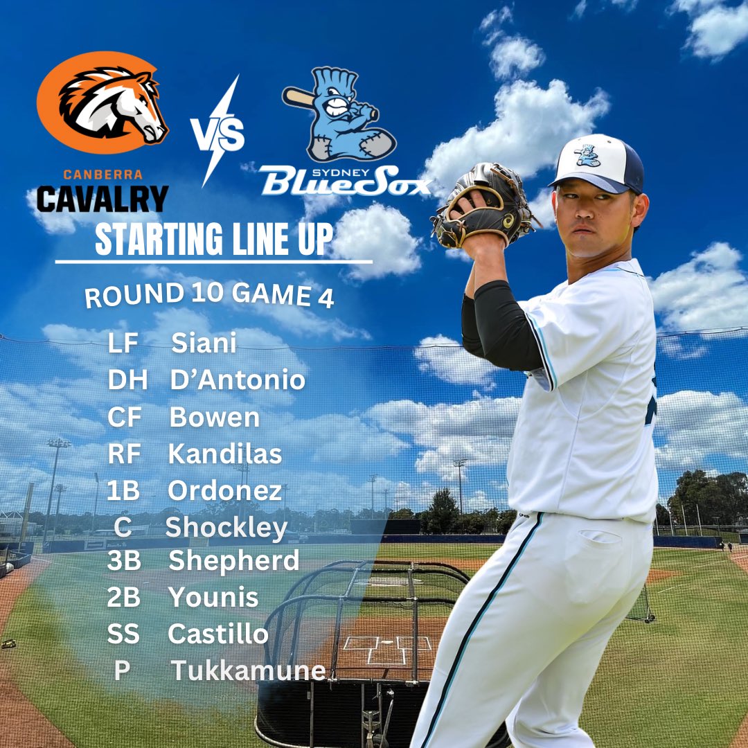 FINAL LINE UP OF THE 2022/23 SEASON 💙🧦

UPDATE- First Pitch is set for 3pm AEDT.

#baseball #baseballlife #pittsburghpirates #ThisIsOurTime #RiseTogether #ABL23 #sydneybluesox #ABL