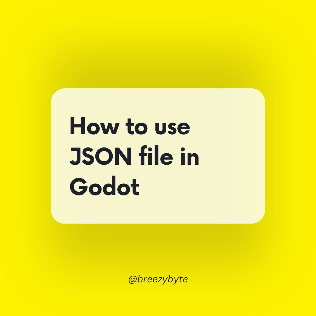 breezybyte's tweet photo. How to use JSON in Godot?
Check the images for sample!
.
#gamedev #indiegaming #indiegamedev #gamedevelopment #programming #data #python #tutorial https://t.co/cuz07LwtUD