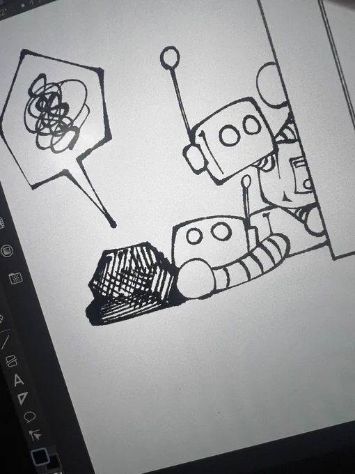 ロボット達をかきかき 