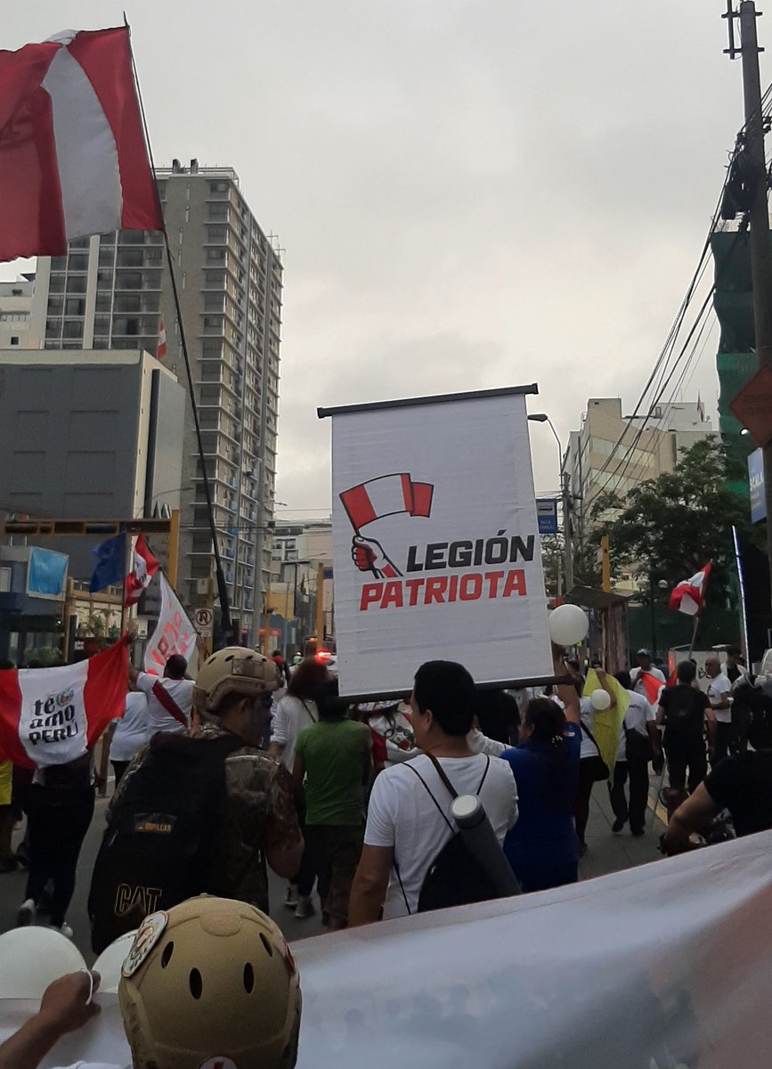 LegPatriotaPeru's tweet photo. Hoy Legion Patriota se hizo presente en la marcha por la paz y el apoyo a nuestra PNP y FFAA. https://t.co/TMlxWBtPqD