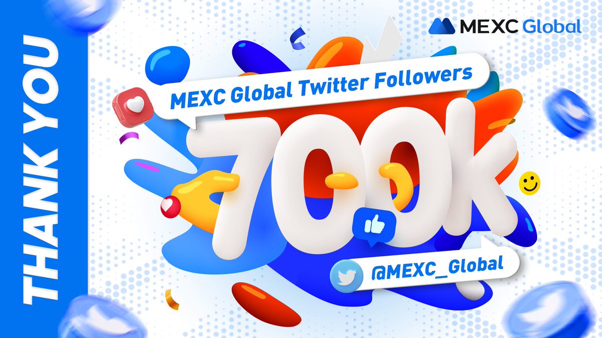 MEXC's tweet photo. 7️⃣0️⃣0️⃣0️⃣0️⃣0️⃣ followers!

Thanks for making it happen 💙

#MEXC https://t.co/cxFBux9ULW