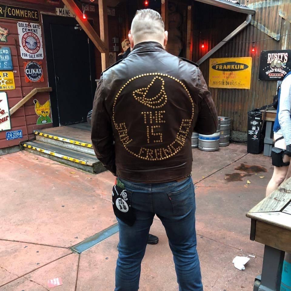 15 brother <a href="/GeoffMillard/">Geoffrey Millard</a> showing off our colors at <a href="/lonestarsf/">The Lone Star Saloon</a>.