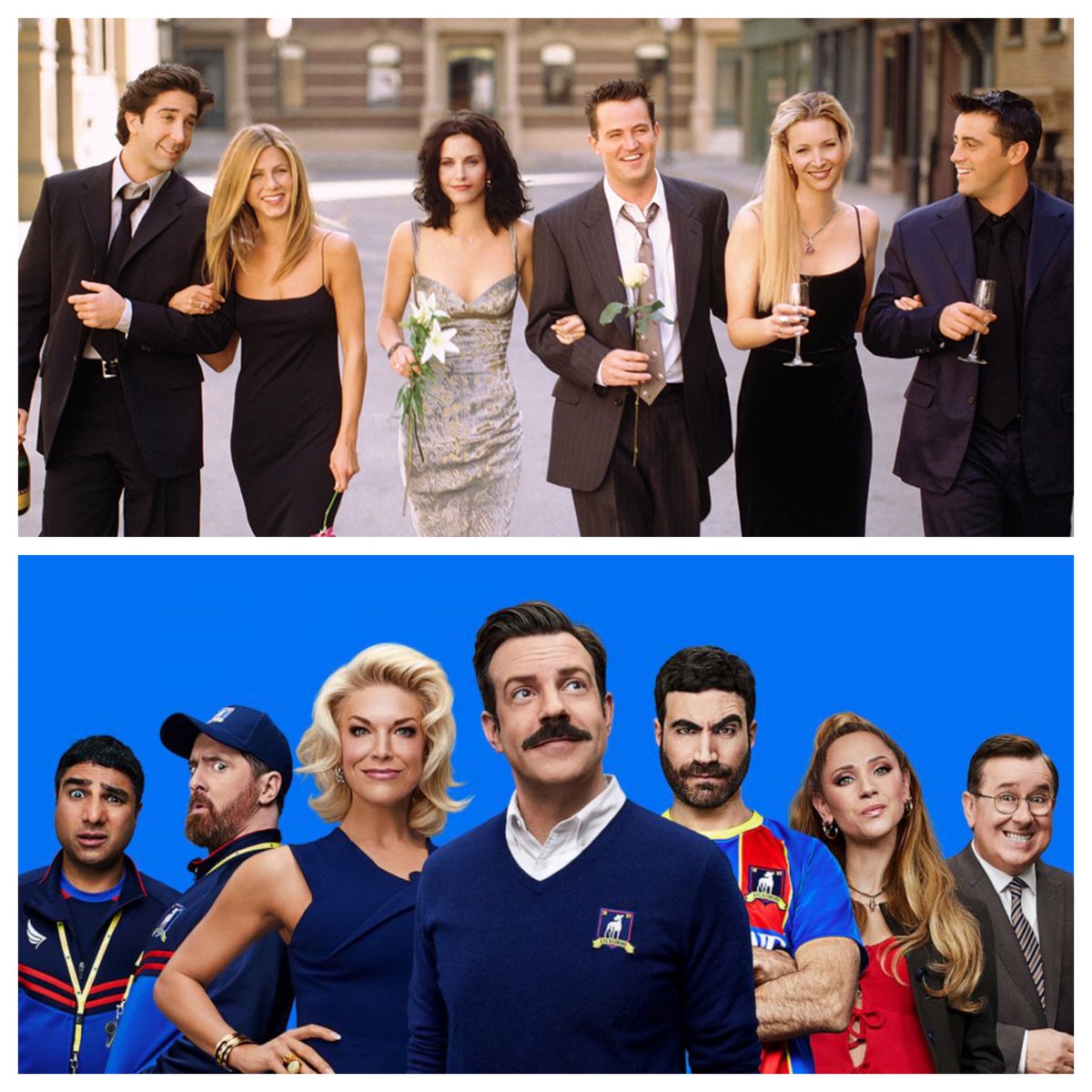 TheTrentCrimm's tweet photo. - @TheTrentCrimm, Independent - 
#Recasting with #TedLasso 
If you had to re-cast it, who from our show would you cast as each of the main characters on Friends? Any vice versa ideas? #friends https://t.co/t6LypOv3Nv
