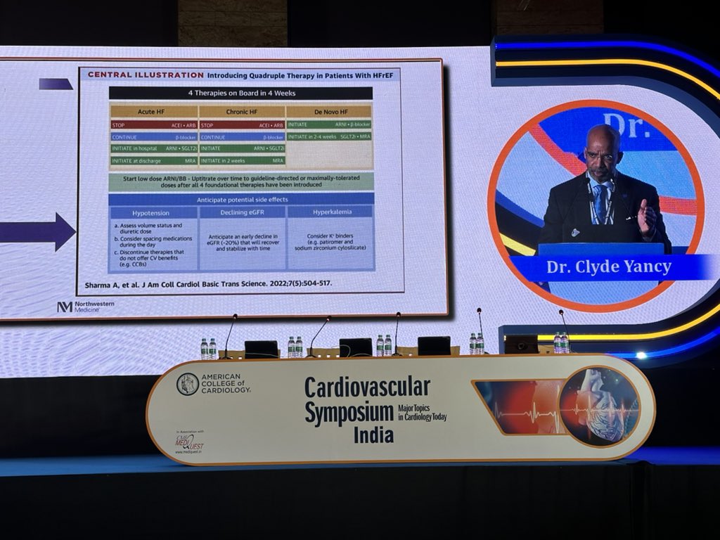 GBarnesMD's tweet photo. .@NMHheartdoc also demonstrates how GDMT can be rapidly introduced to maximize benefit for patients. Are you using one of these to mange patients with HFrEF? #ACCIndia https://t.co/9jJDR5ysEF