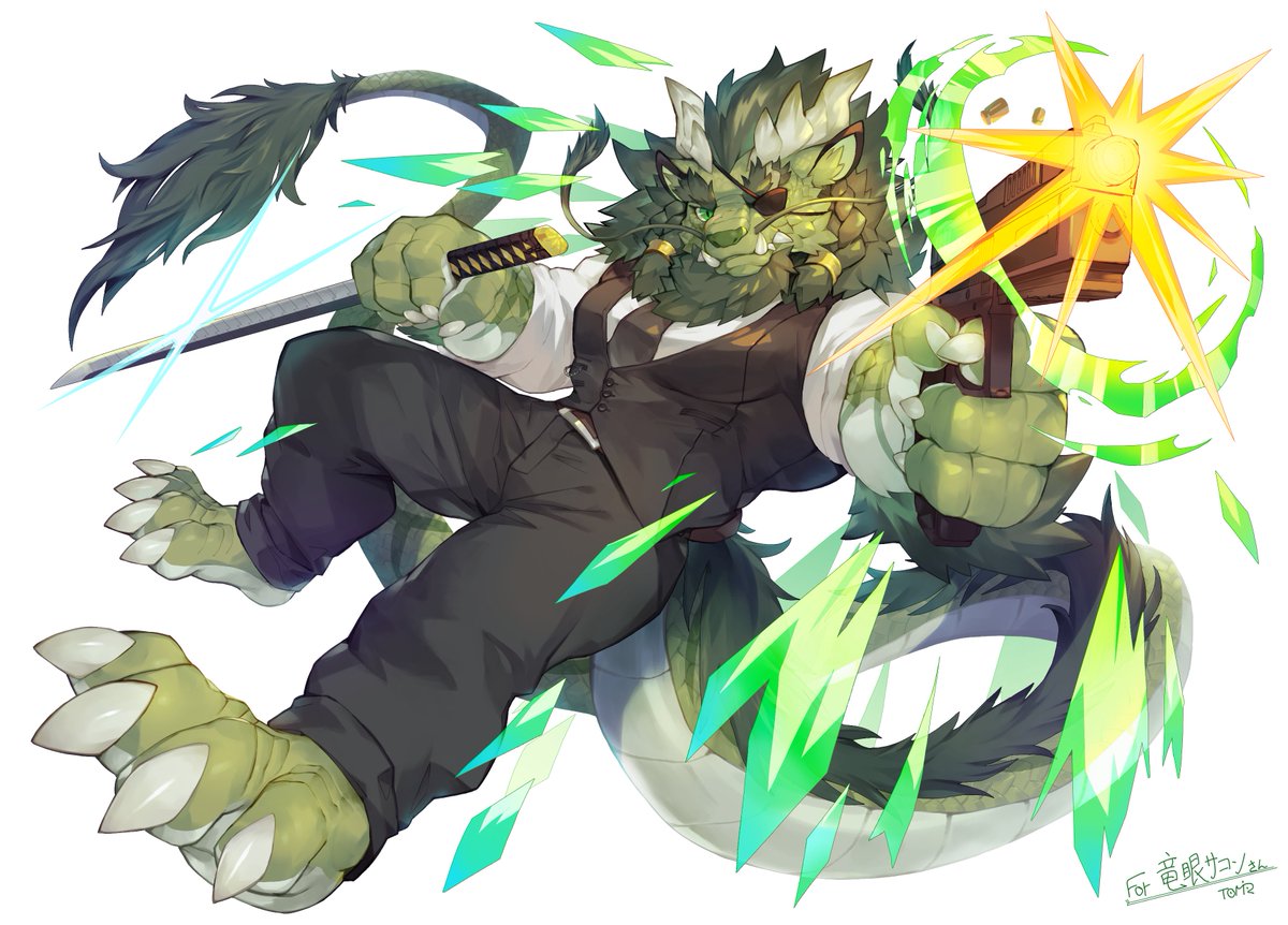 TatsuganSakon's tweet photo. "Allow me to introduce myself as your mercenary and ex-hitman, Sakon. Pleasure to meet you. What high-value contracts am I initiating today?"

Thank you very much for the illustration, @TOOMIRO! I've been playing Tokyo Afterschool Summoners for quite a long time. 🥰❤️ https://t.co/00YZS8rPrD