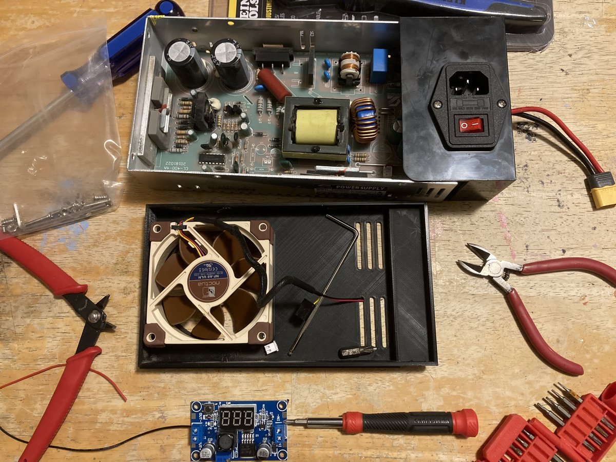 GimmeBuilds's tweet image. Not much happening here this weekend. Just upgrading my #Ender3Printer to a quieter power supply fan. #3Dprinting #MakersMaking