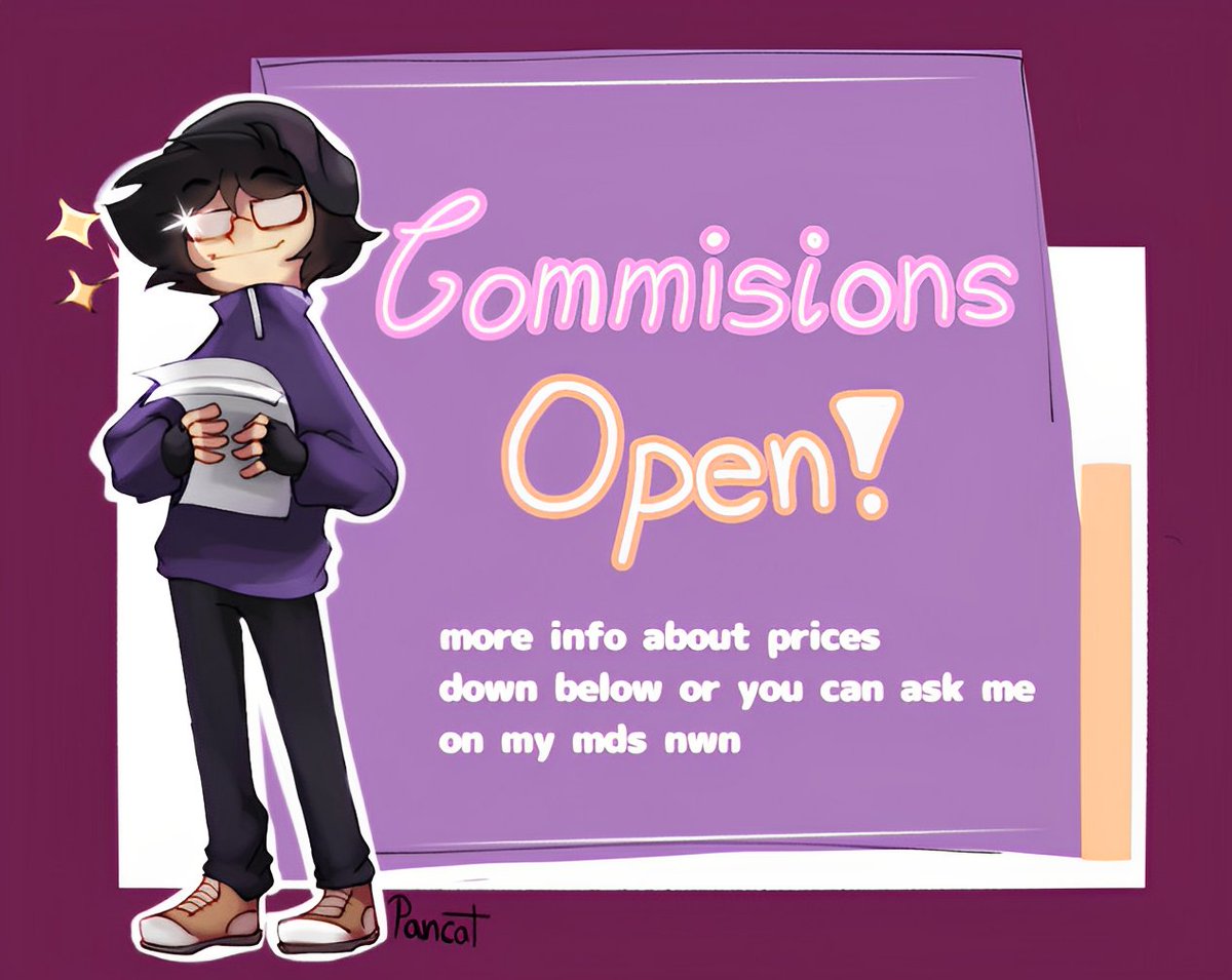 P4nc4t's tweet image. Hello everyone, finally after a long time i decide and i can open commissions, thank you everyone for everything and welp today if you can't commission me I'm pretty grateful if you can retweet it helps me a lot, again thanks for your attention nwn 👍
