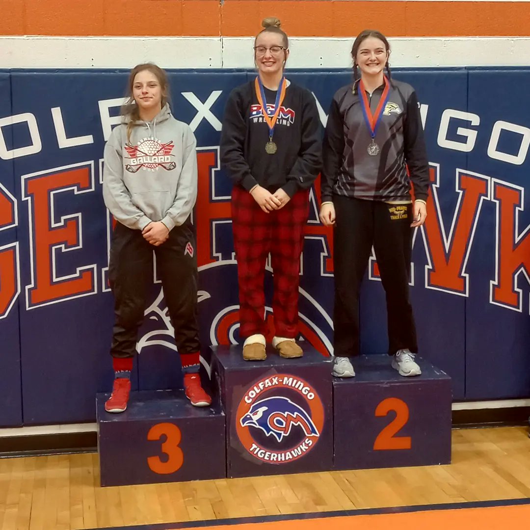 1st tourney of the season w/o a champ, but still an outstanding day by these girls. Shorthanded, finished 3rd out of 22 teams. 6 days until regionals! 🐥🧷🤼‍♀️

🥈100#-Gabi Robertson
🥈135#-Ellie Brenneman
🥈140#-Grace Conway

🥉125#-Ashlee Farrier

🏅170#-Ellie Callahan

#mphawks