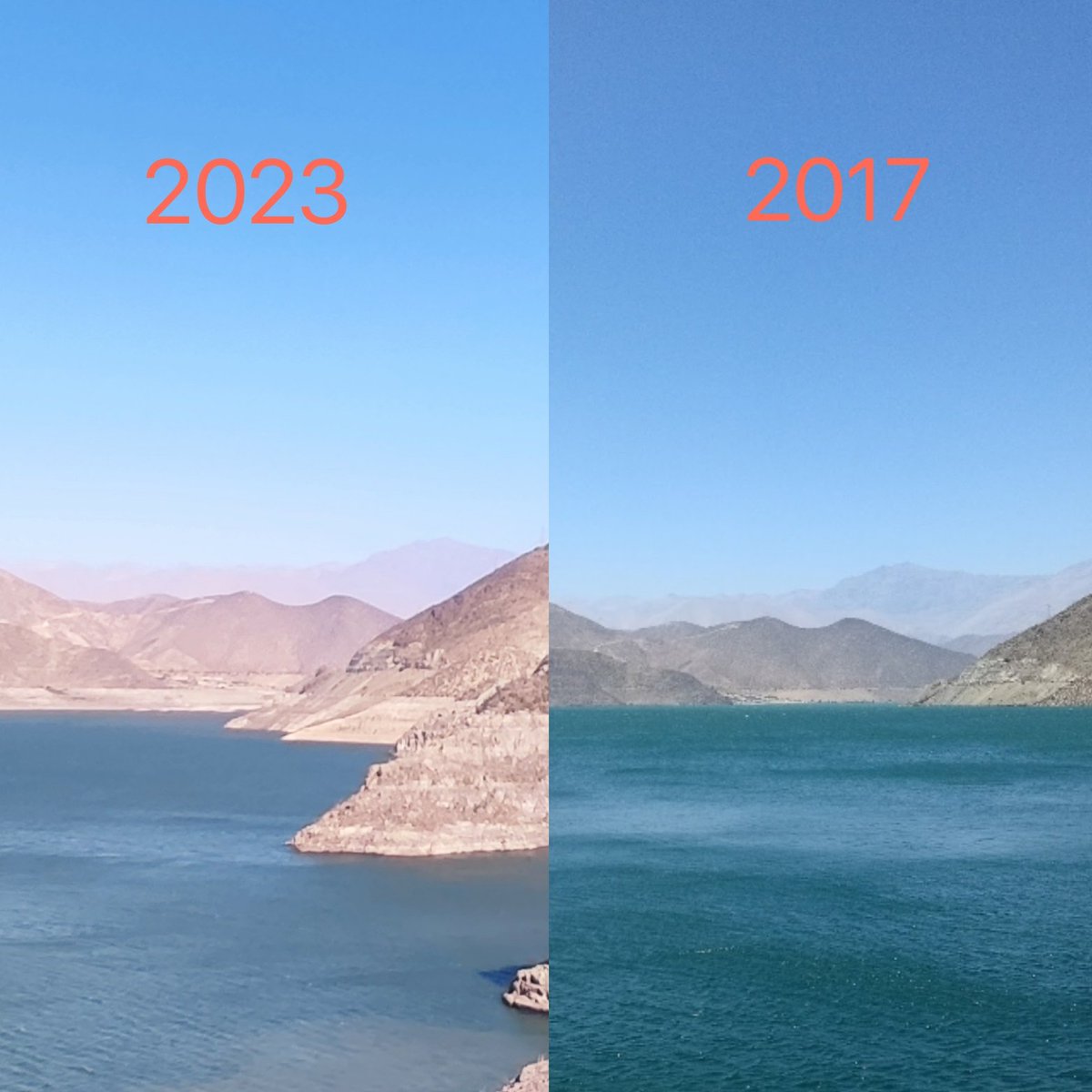AjalilieE's tweet photo. Embalse Puclaro en crisis. Cuarta región. #embalsepuclaro #sequía https://t.co/SeUso7oMg2