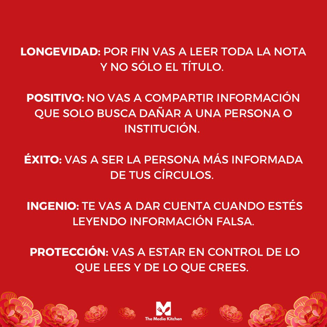 TMKitchen_'s tweet photo. ¡Feliz Año Nuevo Lunar! 🐰🧧 ¡Cuéntanos qué te depara este año! #AlfabetizaciónMediática #AñoNuevoLunar #AñoDelConejo

🪲 Síguenos en:
✅ Twitter: @TMKitchen_
✅ Instagram: @themediakitchen_ https://t.co/zwNTIwecB5