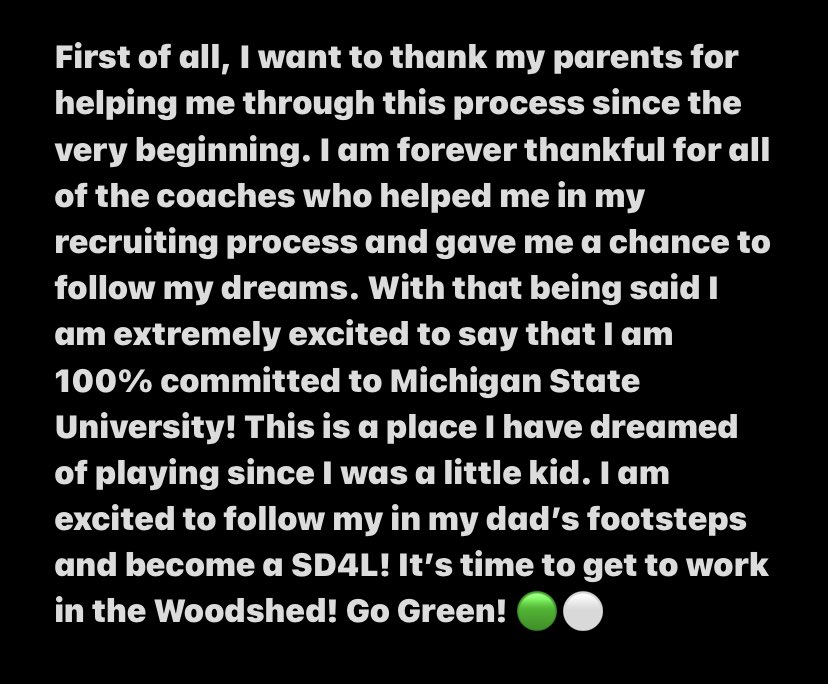 JaxsonWilson4's tweet image. COMMITTED!!! So excited to be a Spartan! #GoGreen #SD4L ⚔️ @Thomas46051046 @ScottieHazelton @Coach_TGilmore @VickersonKevin @Coach_mtucker @CoachLail @Coachjasonnovak @DHarris_45 @twright4sho @ToddJDuckett @RVD_3 @DanOrnerKicking @CoachHawk_5 @hartland_fball @Twil4484