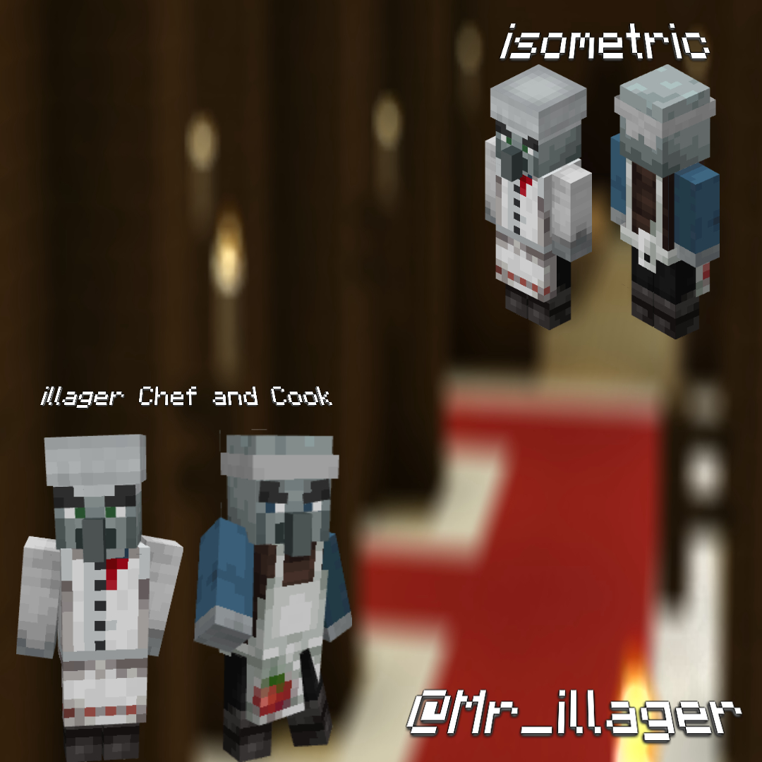 Mr_illager's tweet photo. These illagers can be found in the in the kitchens of the illager fortress.
Thank you
@EmptyCoso
for the illager model
#Minecraft
#Blockbench
#minecraftart
#FeatureMeMinecraft
#Minecraftillagers https://t.co/Jr7ls854B0