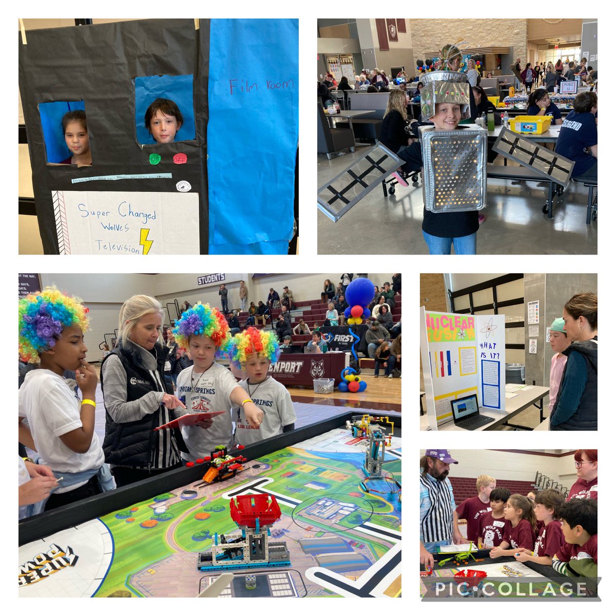 JennineZZ's tweet photo. Just a few of the amazing teams and projects from today’s #ComalFLL qualifying tournament. Looking forward to our regional championship in March! @cisdnews @SKinginComal https://t.co/AxHNVvQZxu
