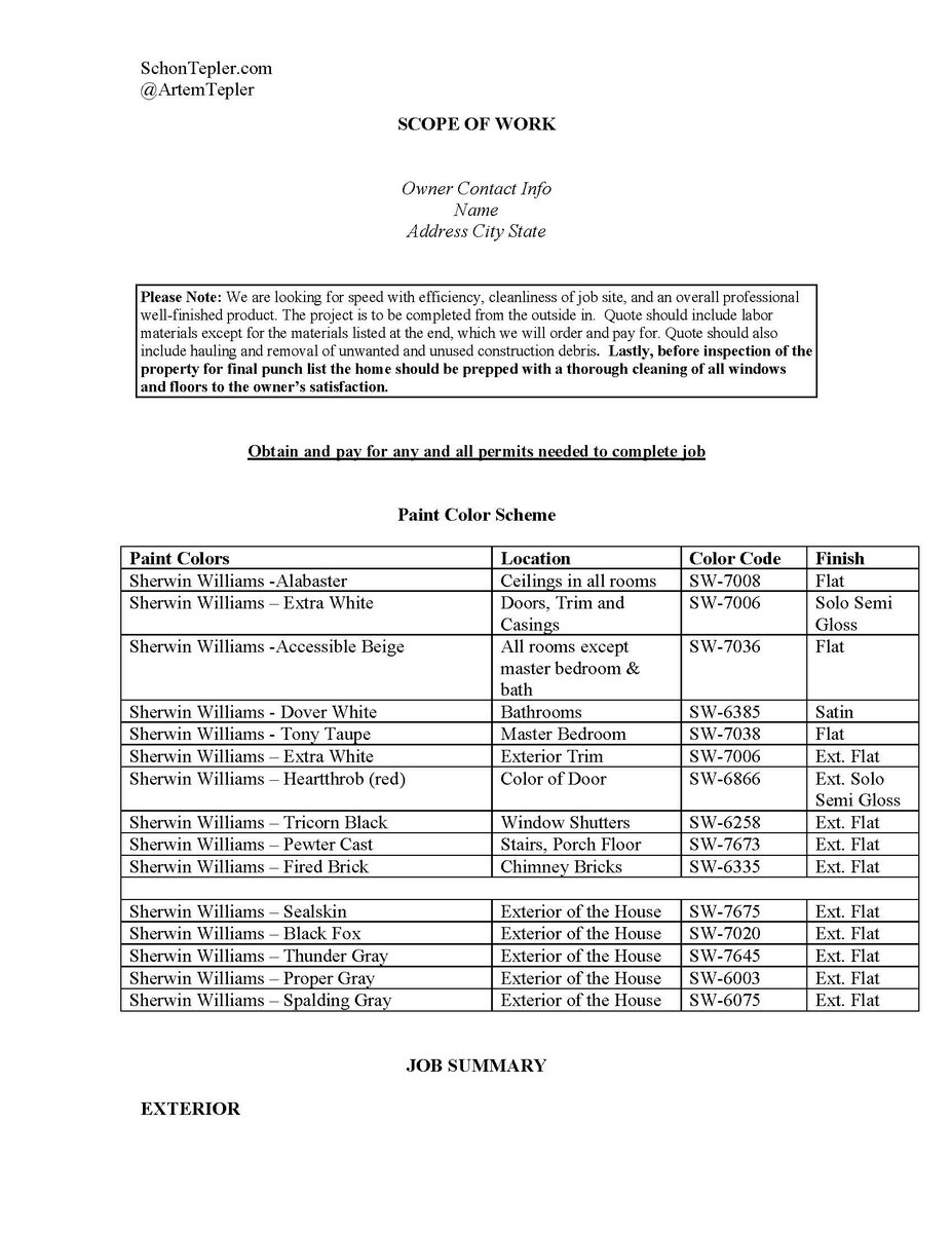 ArtemTepler's tweet image. Rehabbing an Apartment or a House 
(Scope of Work Attached)

Here are the steps to rehabbing a house or an apartment building:

1. Have a comprehensive scope of work to bid out to different GCs (attached, delete what's not needed)