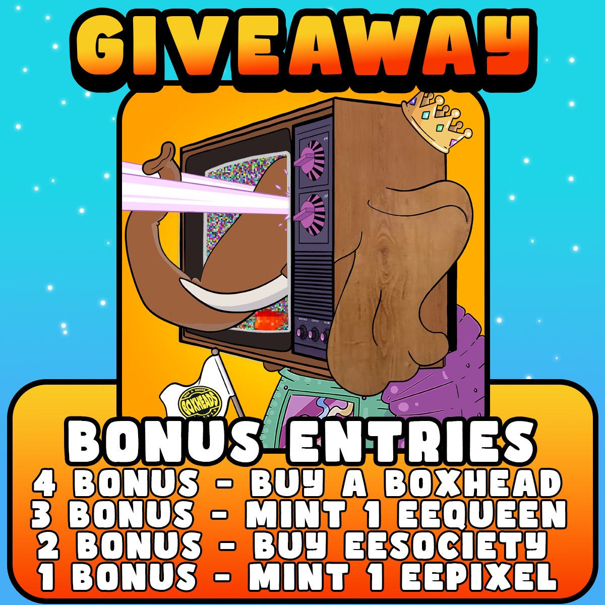 NFTBoxHeads's tweet photo. 🚨Collab Giveaway🚨
⁉️How to Enter⁉️
✅Follow @NFTBoxHeads & @ElegantHerd
✅Like, RT
✅Tag 3 Frens
💎Follow the steps for bonus entries💎
⏰5 days to enter⏰
#NFT #NFTGiveaways #NFTCommmunity #Boxheads #EESociety #FreeNFT https://t.co/sFIl8TNKNi