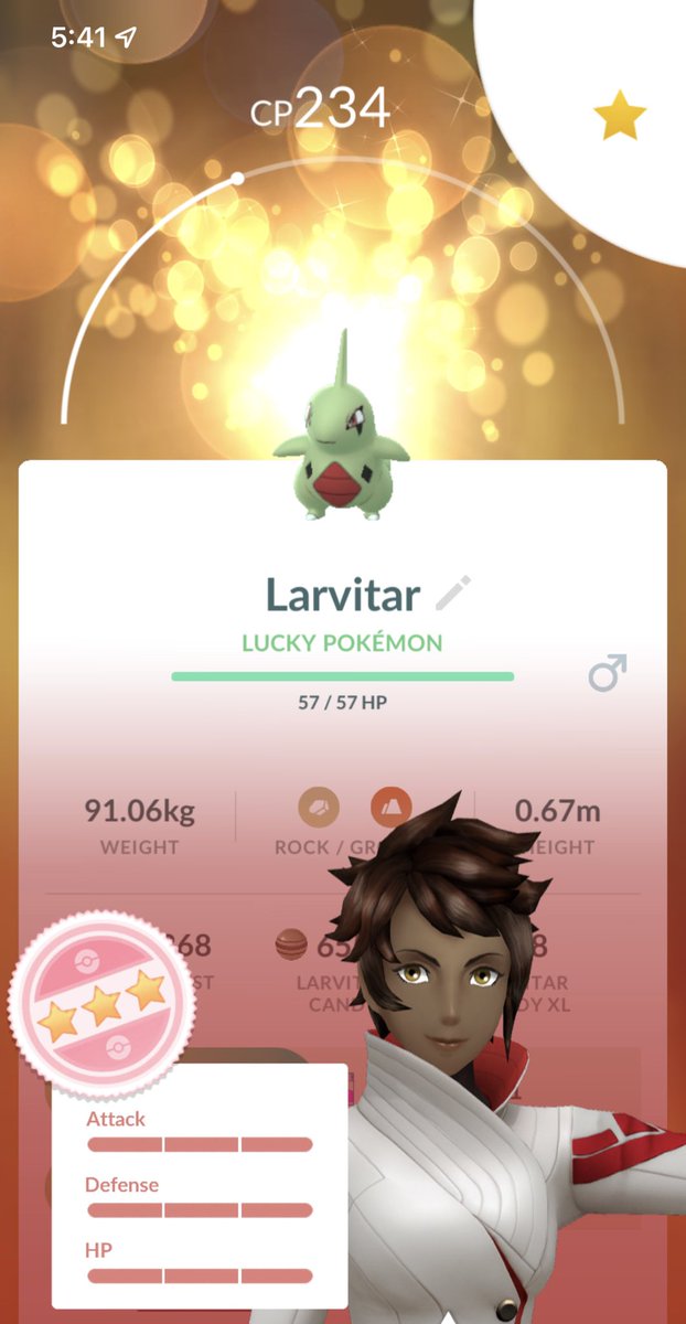 Jade77133011's tweet photo. Good community day today 🥰🎉 #luckylarvitar #luckypokemon #perfectpokemon #pokemongo https://t.co/9TjgJx2sPJ
