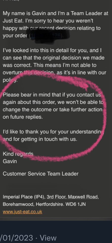 Standard response from a company to try and stop you getting in touch! Sorry <a href="/JustEatUK/">Just Eat UK</a> ! I am@going to contact you again because you and your suppliers failed to supply what we paid 
#didsomebodysayjusteat
#justeat
#customersatisfaction 
#southend
#customerservice
#poor