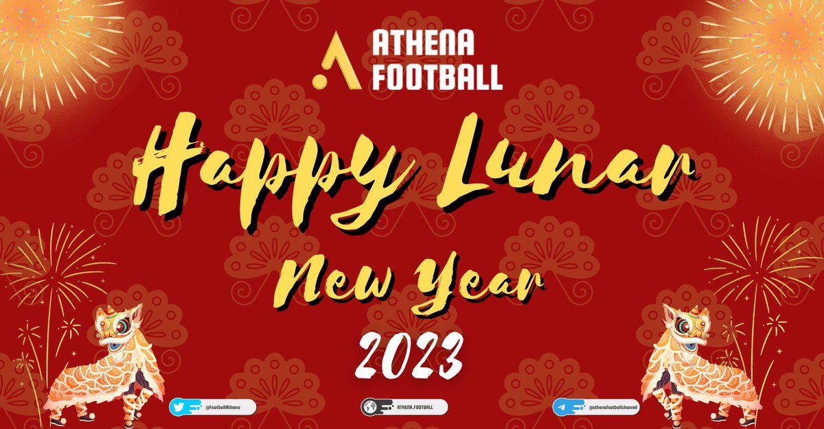 FootballAthena's tweet photo. 🎉🎉 HAPPY LUNAR NEW YEAR 2️⃣0️⃣2️⃣3️⃣ 🎉🎉

➡️ Details: https://t.co/57lrjs4do5

➡️Social channel: https://t.co/FVbth9qPLu https://t.co/6ZadvpBvE3