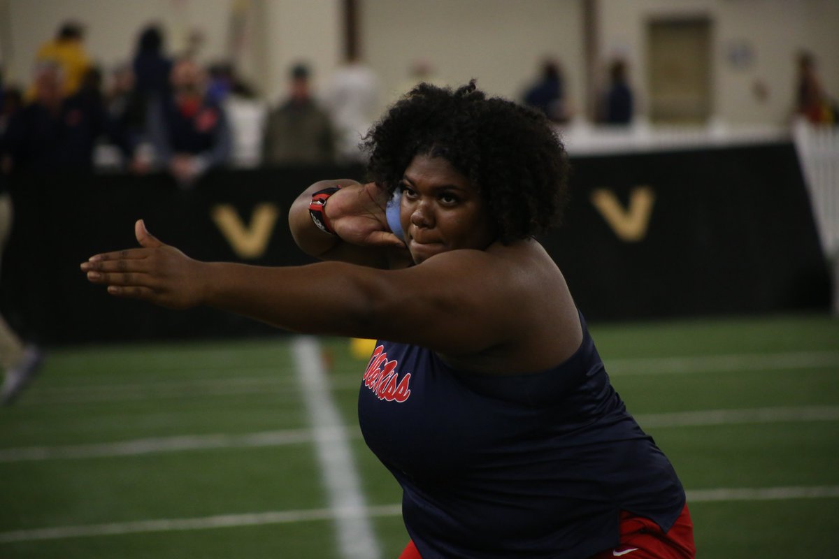 Flex on 'em, Jas! 💪

Jasmine Mitchell wins today's shot put by two feet after launching a 2ft PR at 17.42m/57' 2" 

• Leads SEC
• No. 3 NCAA
• No. 4 Ole Miss History

#HottyToddy