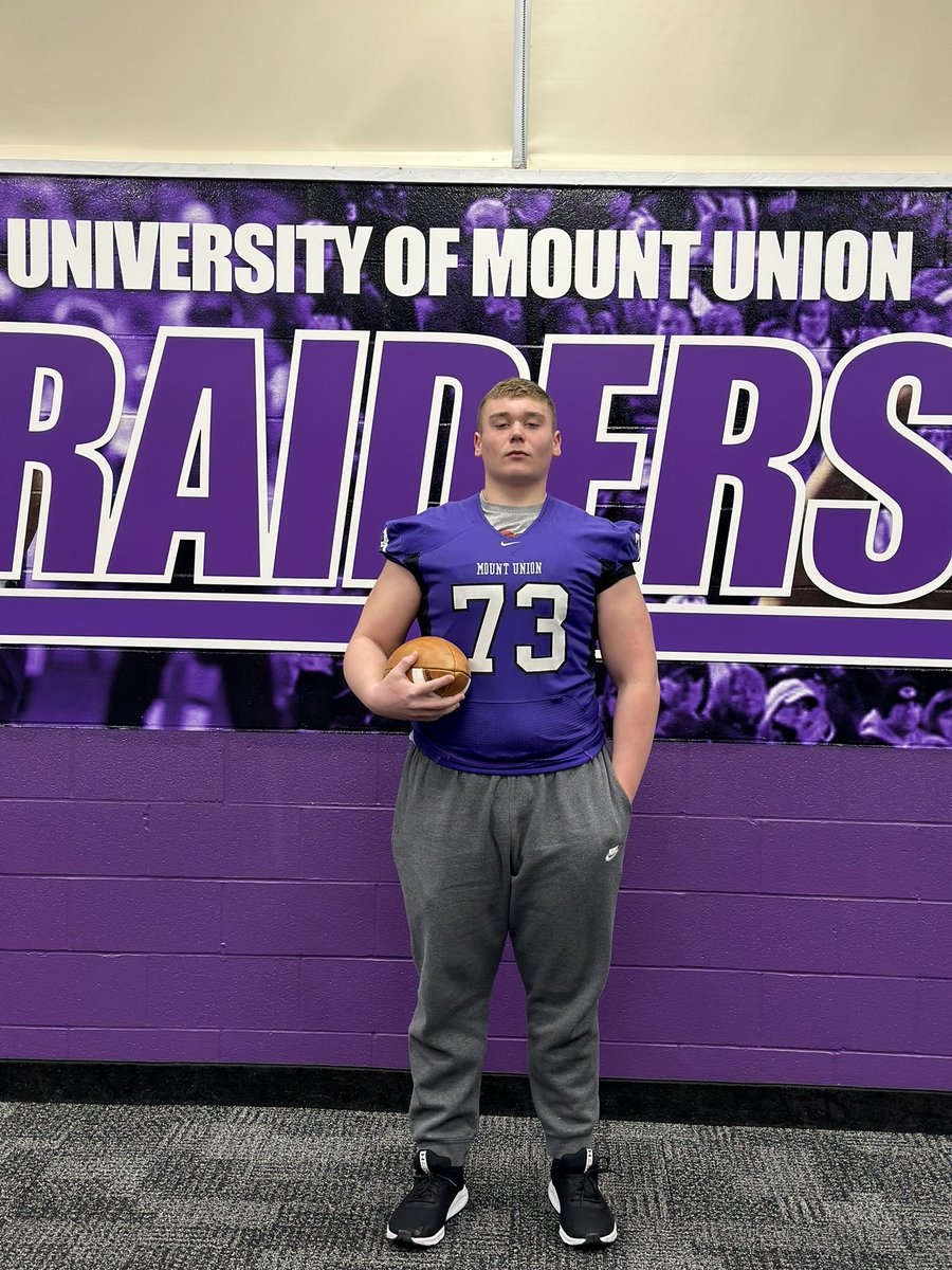 Had a fantastic visit today at <a href="/mountunion/">Univ. of Mount Union</a> and would like to thank <a href="/CoachEdwards28/">Coach CJ Edwards</a> and <a href="/CoachGeoffDartt/">Geoff Dartt</a>.