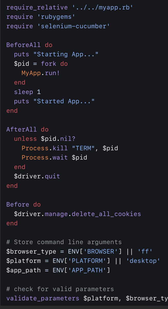 GHector6's tweet photo. One day you are typing your first “Hello World” in Ruby.
In the blink of an eye you are doing TDD with Rspec, BDD with selenium-cucumbe, HTTP with Sinatra, automatizing servers and your deployments with Capistrano/Passenger.
@Ericks_Jesus #Ruby #CodeBreaker #codebros https://t.co/qyli1yqhtX