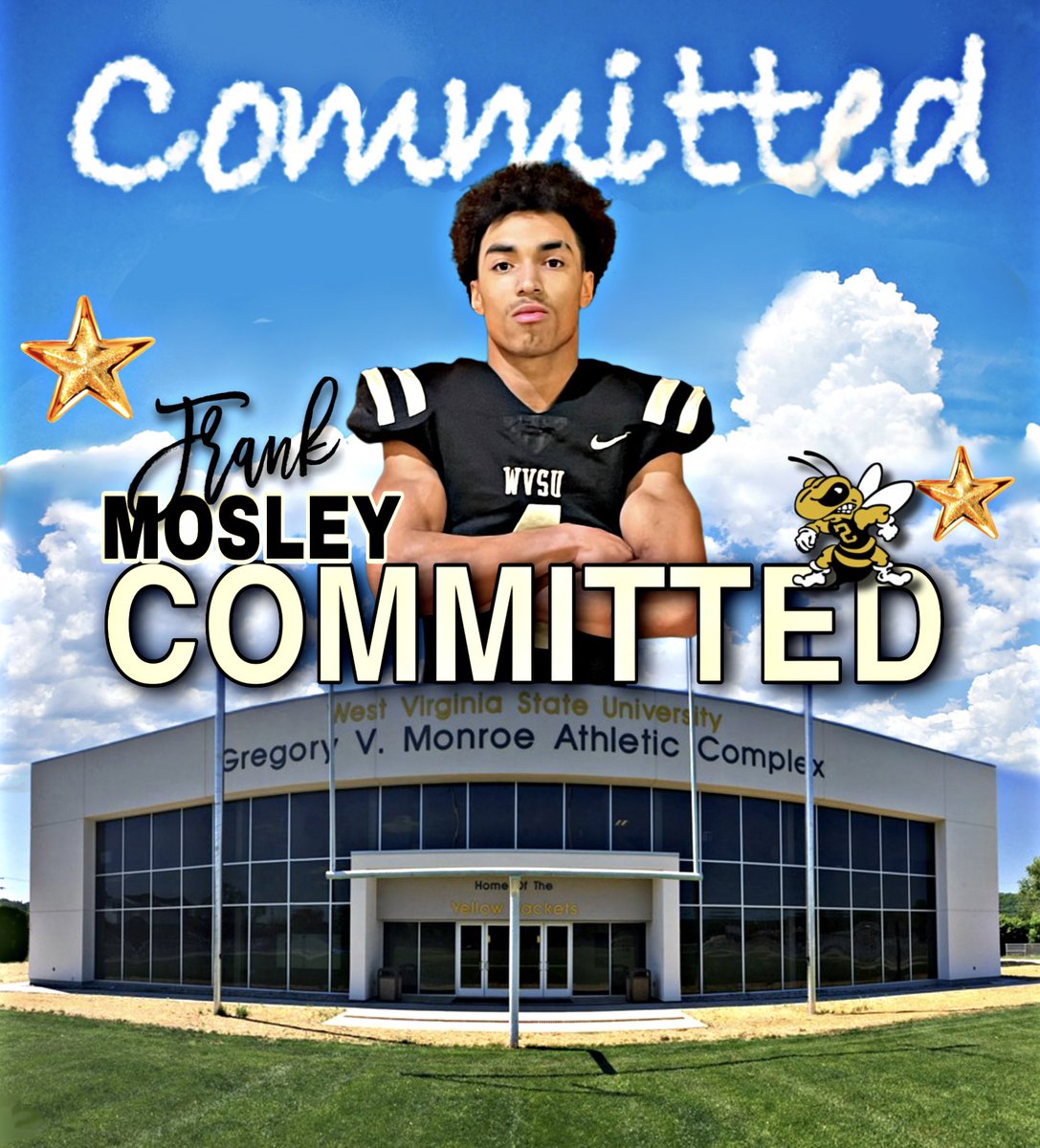 Frank Mosley (@frank4mosley) on Twitter photo Excited to announce my commitment to <a href="/WvsuFootball/">WVSU Football</a> to continue my athletic and academic career. Beyond thankful for my coaches, teammates, and parents for helping me get to this point. Can’t wait to get started! Go yellow jackets 🐝 Excited to announce my commitment to <a href="/WvsuFootball/">WVSU Football</a> to continue my athletic and academic career. Beyond thankful for my coaches, teammates, and parents for helping me get to this point. Can’t wait to get started! Go yellow jackets 🐝