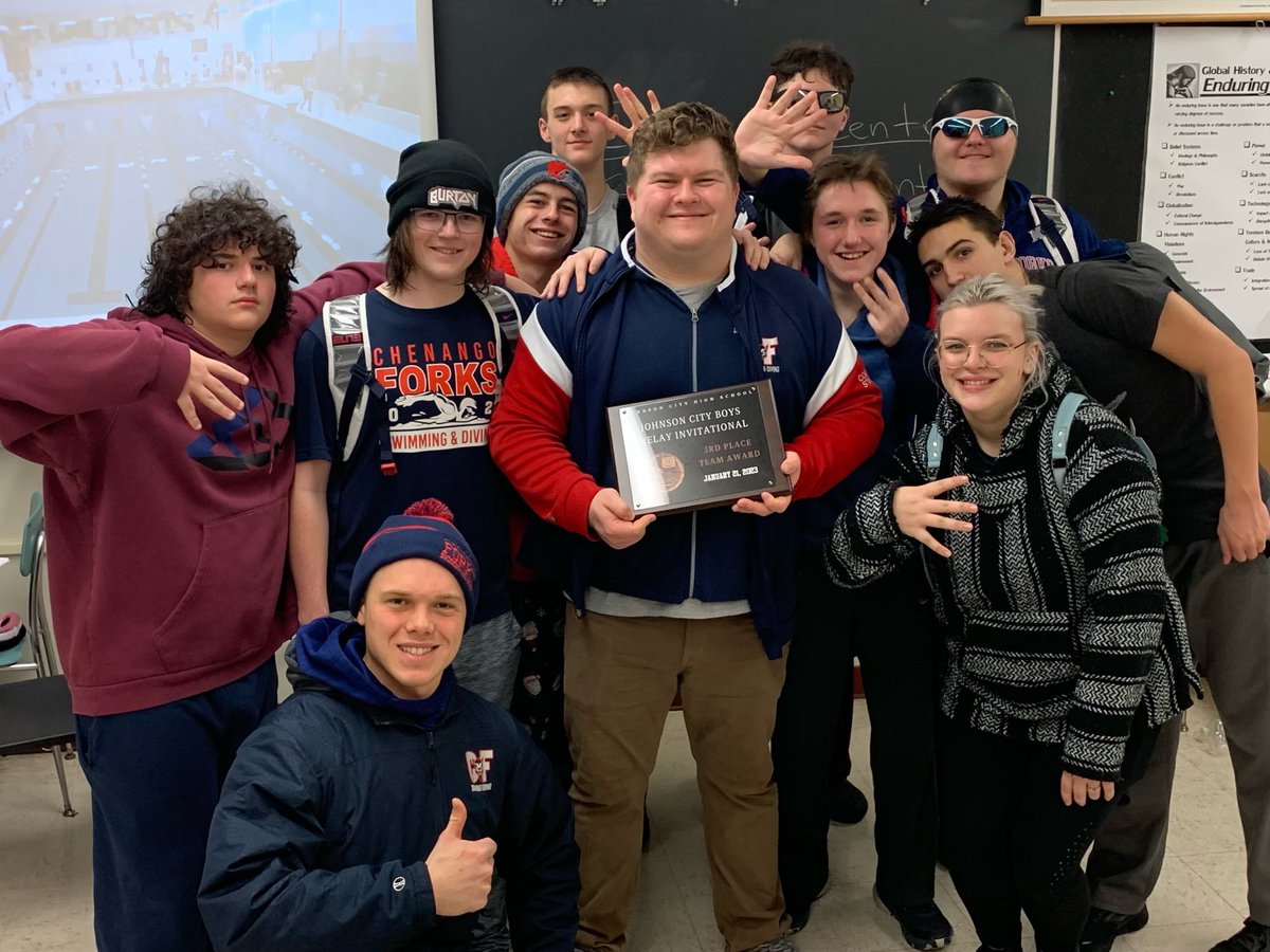 ForksAthletics's tweet photo. Our Boys Varsity Swim team takes 3rd place at the Johnson City Relays invitational! https://t.co/qU6yBz0JqO