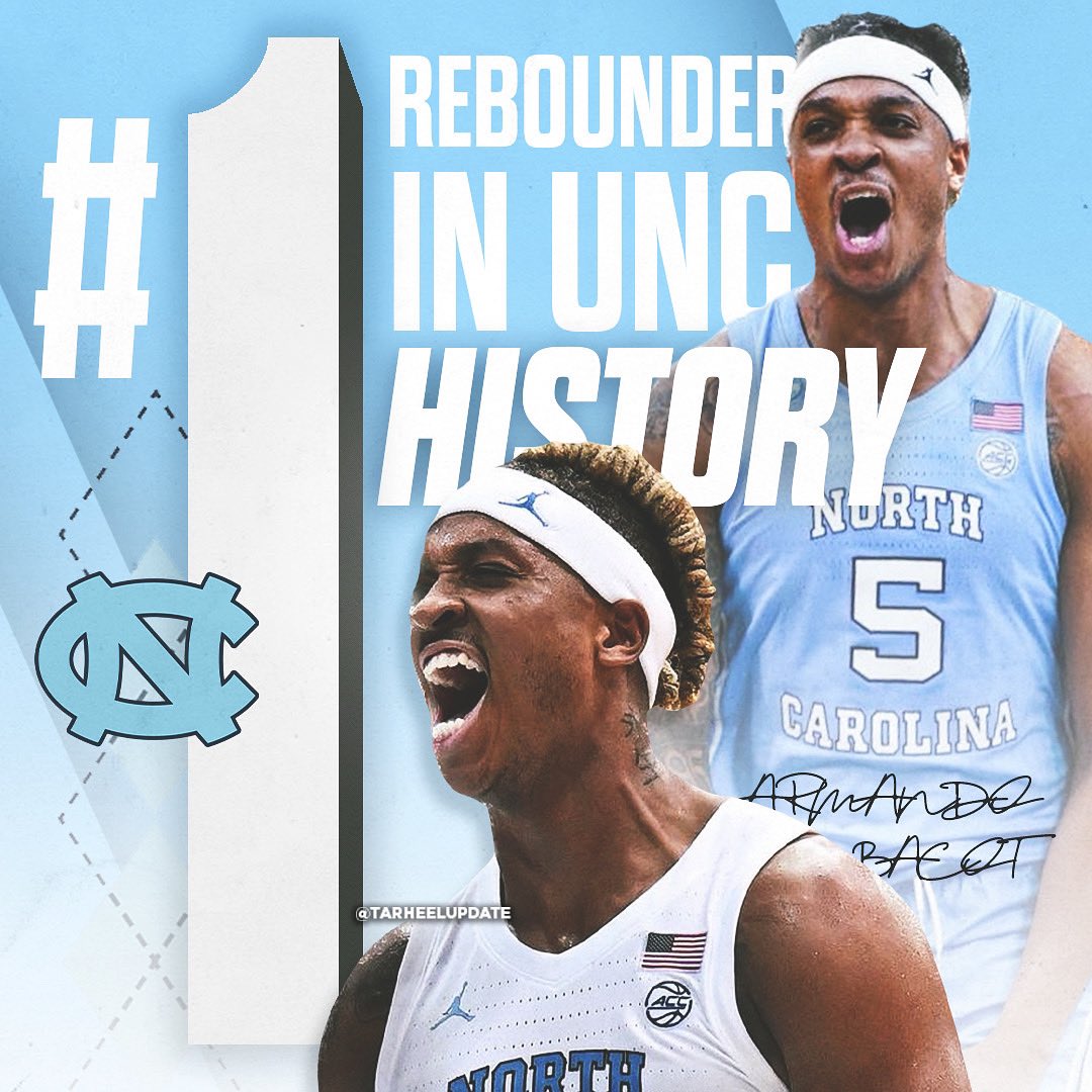 Armando Bacot now has the most rebounds in #UNC HISTORY 🔥🔥🔥🔥
