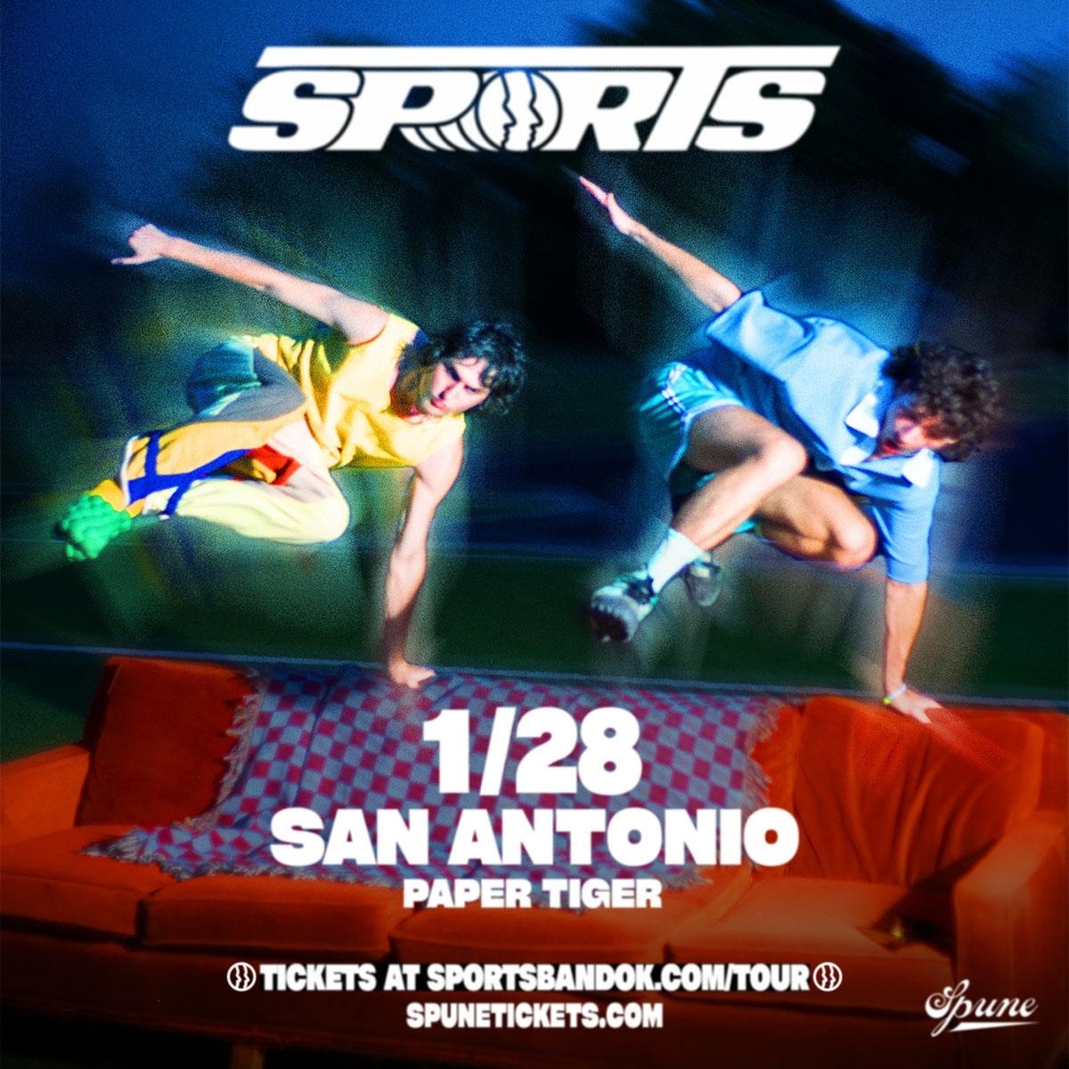 Coming up! Don’t miss out on @sportsband making their Texas rounds this January ⭐️ 1.26 | @tulipsftw 1.27 | @thefaroutaustin 1.28 | @papertigersatx 🎫Tickets: prekindle.com/events/spune