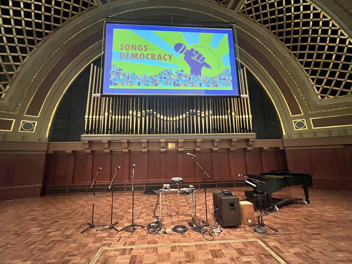 #showtime “Songs for Democracy” about to #golive 7:30p at Hill Auditorium—five student songs to premiere!!!