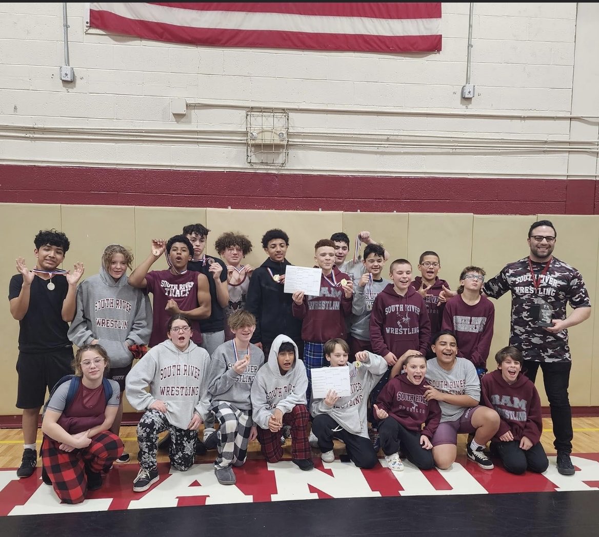 Shout out to the South River Middle School wrestling team who took 1st place at the GMC small school tournament today!