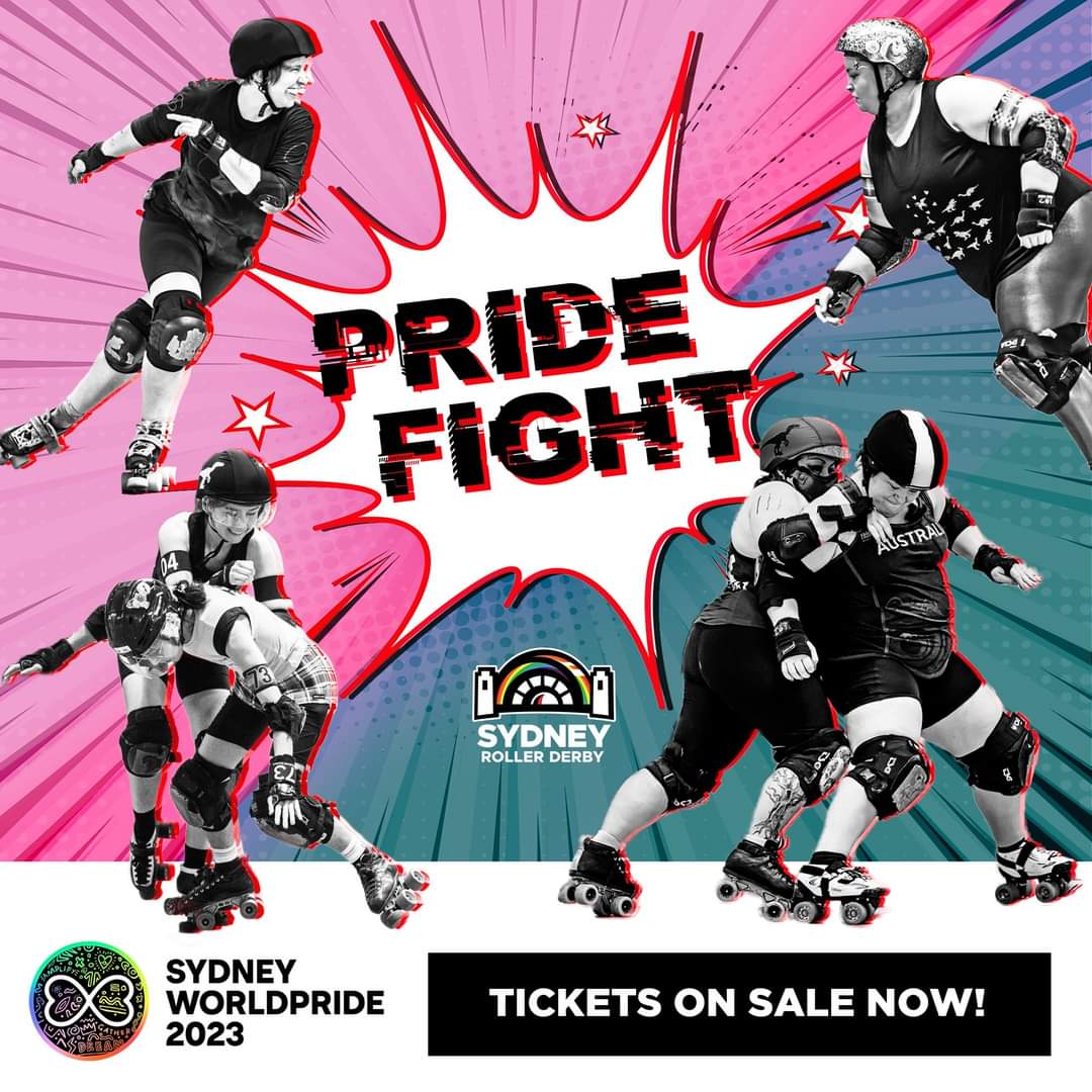 💥💥💥Tickets to the one &amp; only PRIDE FIGHT with SRDL &amp; @sydneyworldpride at the Hordern Pavilion!) now available 💥💥💥

Get in quick before we sell out: premier.ticketek.com.au/shows/show.asp…

#sydneyworldpride2023 #sydneyrollerderbyleague #rollerderby #LGBTQI #derbytwitter