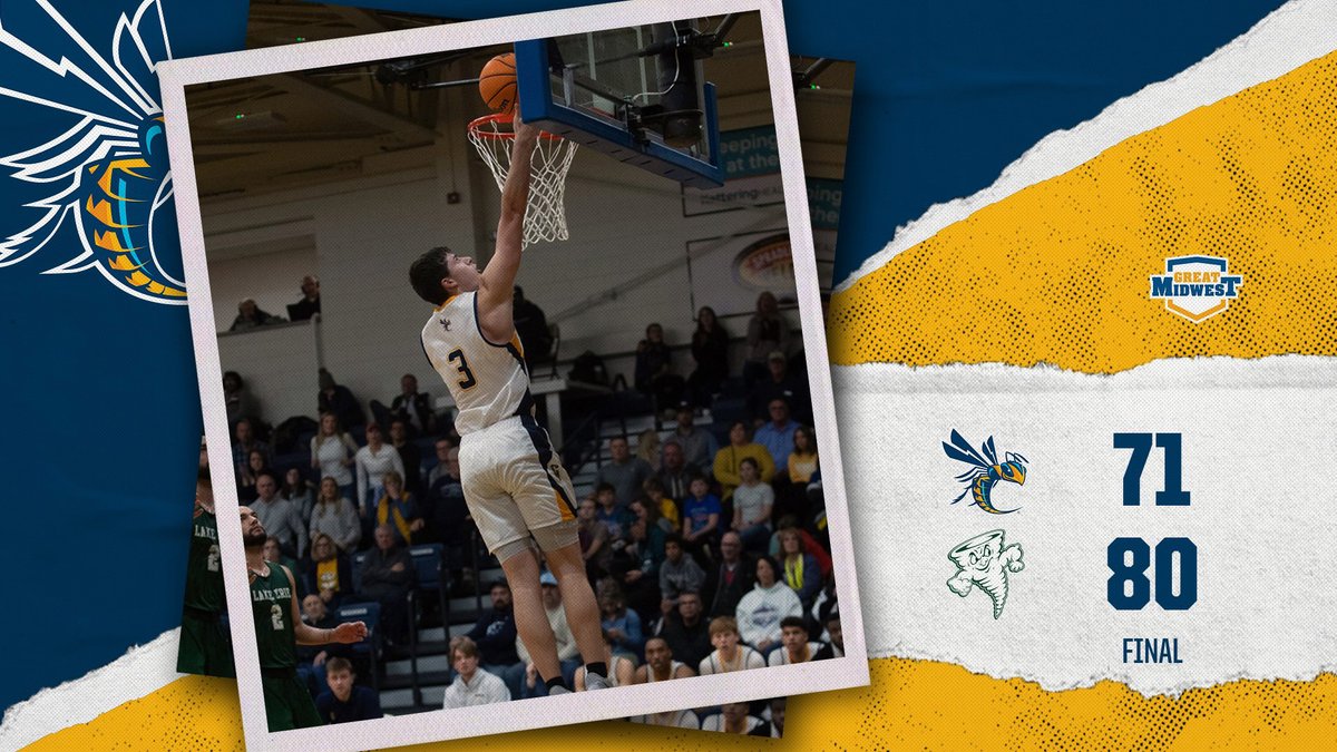 MBK Final - <a href="/CedarvilleMBB/">Cedarville Men’s Basketball</a> falls 80-71 to visiting Lake Erie Storm in <a href="/GreatMidwestAC/">Great Midwest</a> rematch. Freshman guard <a href="/thomas32kyle/">Kyle Thomas</a> fires in career-high 23 pts; <a href="/j_maughmer/">Jayvon Maughmer</a> 16 pts; <a href="/WhismanGrant/">Grant Whisman</a> 10 pts. #CUJackets (13-5, 6-4 G-MAC) at <a href="/NABC1927/">NABC</a> #7 Hillsdale, Thurs., Jan. 26 - 7:30 PM.