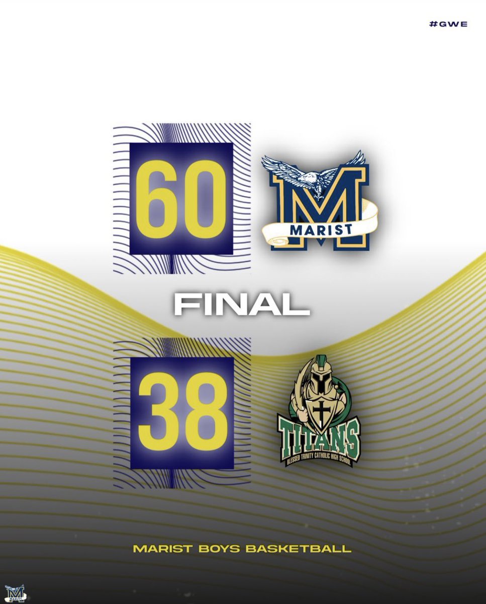 Final 

Marist - 60
Blessed Trinity - 38

<a href="/GaynesJesse/">Jesse Gaynes</a> - 18pts
<a href="/benritger_2/">Ben Ritger</a> - 14pts
<a href="/GarrettLed/">Garrett Ledford</a> - 8pts

Next up at South Cobb next Friday 

#Effort #Attitude

<a href="/KyleSandy355/">Kyle Sandy</a> <a href="/RYZEHoops/">RYZE Hoops</a> <a href="/TMarkwith14/">Trent Markwith</a> <a href="/Relentless_Hoop/">Relentless Hoops</a>