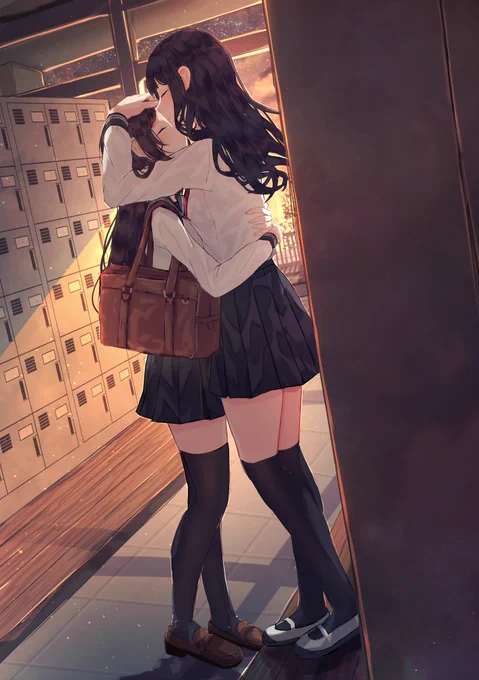 遅くなってごめんね... #創作百合 