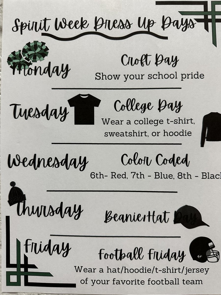 ZooSchoolMNPS (@zooschoolmnps) on Twitter photo 📣Everyone turn up for Spirit Week! Which grade level will win the Spirit stick at Monday’s Pep Rally? Get ready to show your Cougar Spirit! <a href="/CroftPTO/">Croft Middle PTO</a> <a href="/croftathletics/">croftathletics</a> <a href="/CroftMusic/">Croft Music Ensemble</a> <a href="/CroftZoology/">CroftZoology</a> @drlewisCROFT 📣Everyone turn up for Spirit Week! Which grade level will win the Spirit stick at Monday’s Pep Rally? Get ready to show your Cougar Spirit! <a href="/CroftPTO/">Croft Middle PTO</a> <a href="/croftathletics/">croftathletics</a> <a href="/CroftMusic/">Croft Music Ensemble</a> <a href="/CroftZoology/">CroftZoology</a> @drlewisCROFT