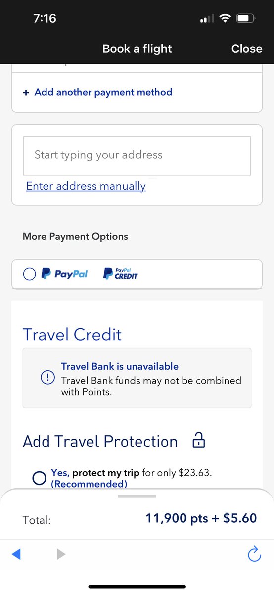 scolonJS's tweet photo. @JetBlue I know this is happening first hand because I’m unable to book, I can’t book a $5.60 trip in taxes even though I have $34 in travel bank(see pictures). This also has been confirmed by agents from @jetblue by phone https://t.co/YFiZN3jRLP