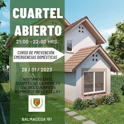 Terminamos nuestro ciclo de cuartel abierto con “Prevención de emergencias domésticas” este 26 de enero de 21:00 hrs hasta las 22:00 hrs, no faltes

Cuartel Abierto “Prevención de emergencias domésticas”