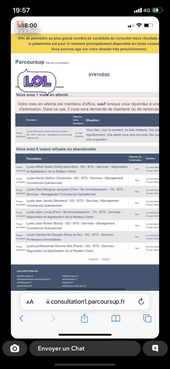 @Adam931rs ZÉRO j’ai bien dis ZÉRO lycée t’as accepté😭😭😭😭