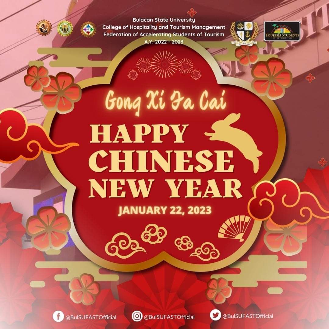 BulsuFAST_'s tweet photo. 2023中国新年快乐! 

Let us all welcome Chinese New Year with a multitude of wealth, happiness, and prosperity. This year, it marks the advent of the Rabbit in the Chinese zodiac. The rabbit is known for its symbolism of good fortune, fertility, and life. https://t.co/Sx2H5q0Tmh