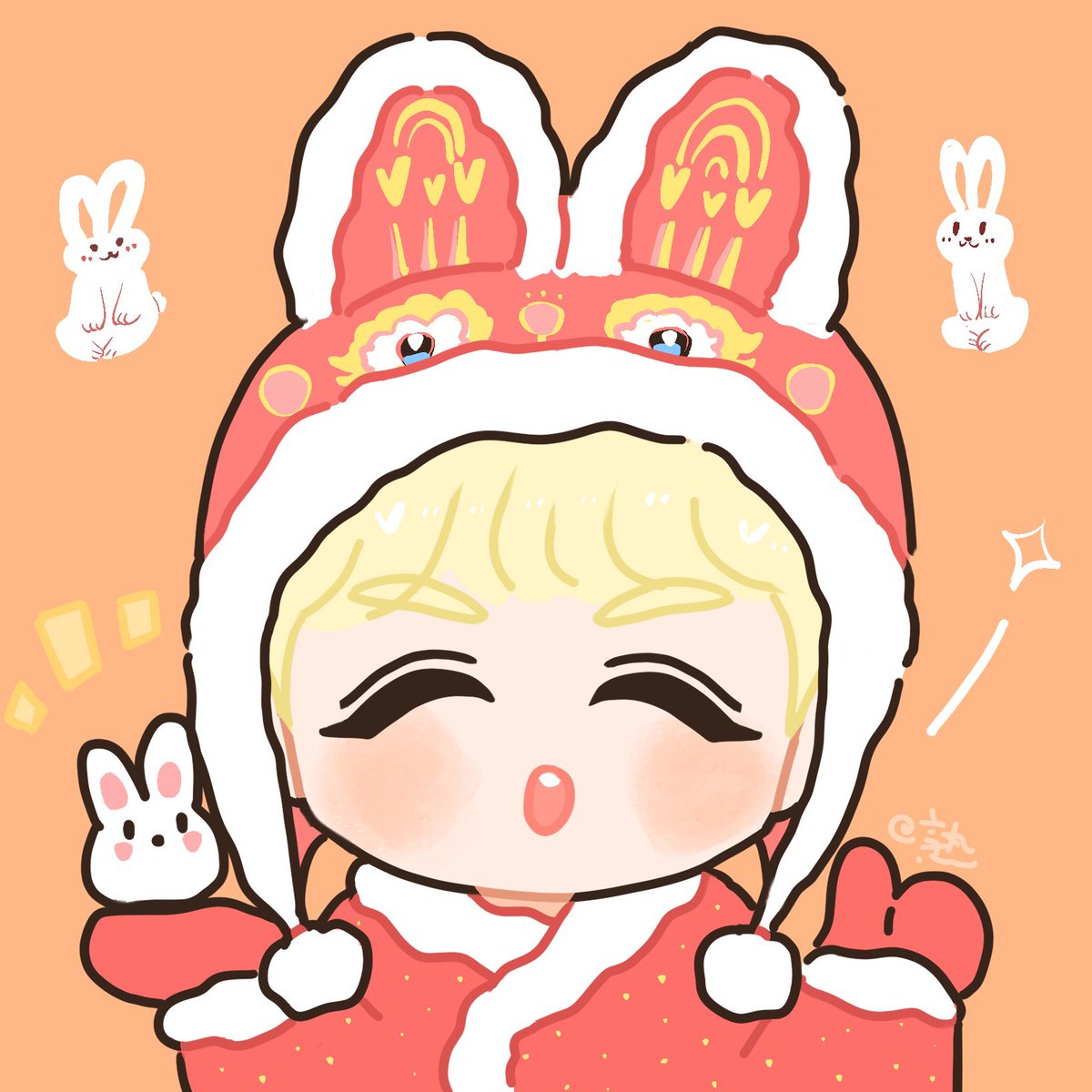 >3<新春快乐！💕 一组兔兔头像～🐰 @JacksonWang852 🥰 #王嘉尔 #Jackson #JacksonWang #fanart #Jacksonfanart #王嘉爾 #잭슨 #TEAMWANG #HappyNewYear2023