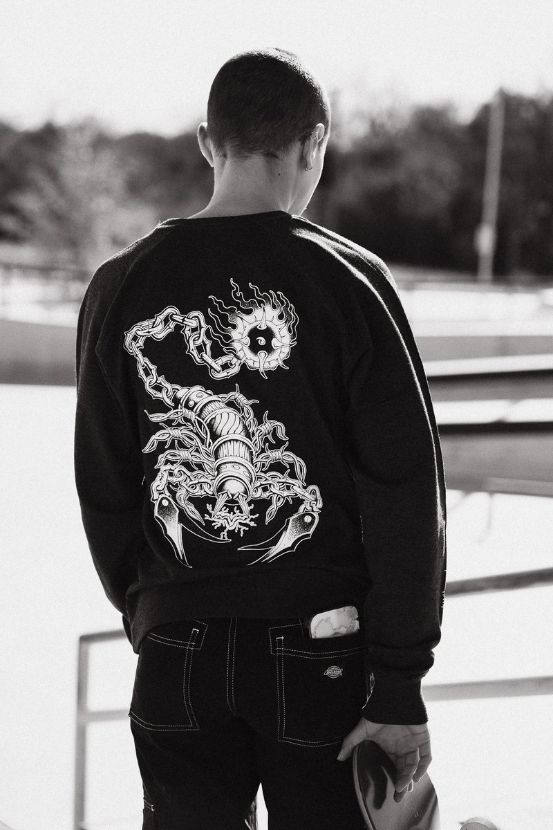 We're backkkkkkk 😏 
The Scorpion Crewneck Fleece is NEW to the shop and we KNOW y'all are cold - so get you one. ✔️ #ATX #shoplocal