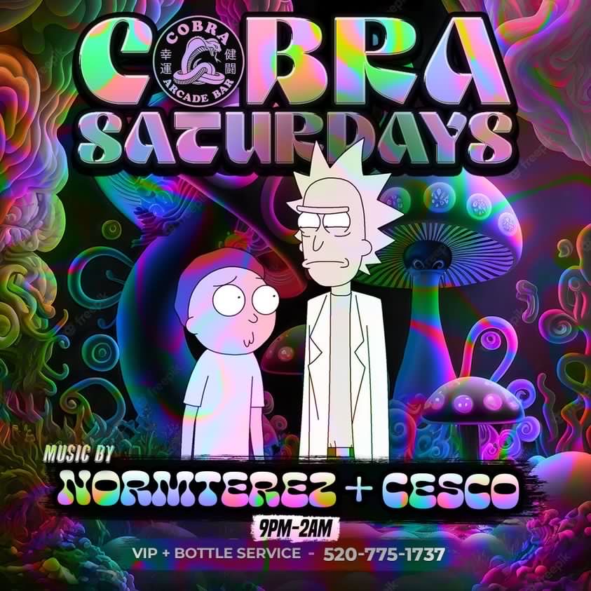 CobraTucson's tweet photo. C O B R A 🐍 S A T U R D A Y S💯🔥1/2 price BOTTLES from 9pm-11pm🍾🎉🎶 @_cezco_ &amp; @_normterez gonna be proving the vibes starting at 9pm✨⚡️

#tucson #arcadebar #saturdaynight #nightlife #bottleservice #cobra #snakegang https://t.co/Lnvs6GpcME