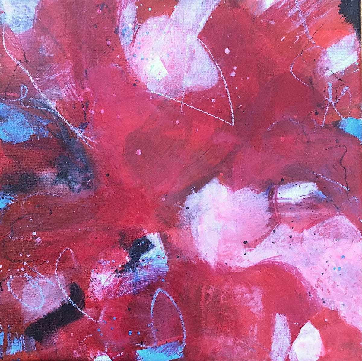KateMLArtwork's tweet image. Dreaming and Looking for Love. Red mixed media paintings on canvas just in time for Valentines Day.❤️#abstractpainting #paintingoncanvas #redabstract #ArtistOnTwitter
