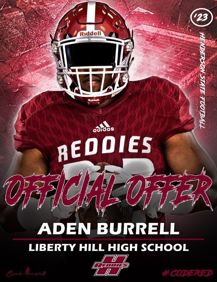 After a great conversation with <a href="/ReddiesCoachMax/">Scott Maxfield</a> and <a href="/coach_lakes/">Tevin Lakes Sr M.S.</a> I am blessed to receive a Scholarship Offer to play football at Henderson State University‼️🟥🔲🏈<a href="/ReddiesFB/">Henderson State Football</a>

<a href="/kwalkcoach/">Kent Walker</a>
@KappaDave
<a href="/LH_Panthers_FB/">Liberty Hill Football</a>
<a href="/FACEONETRAINING/">LARRY WEATHERS COBs💥👈</a>
@jr_tolleson
